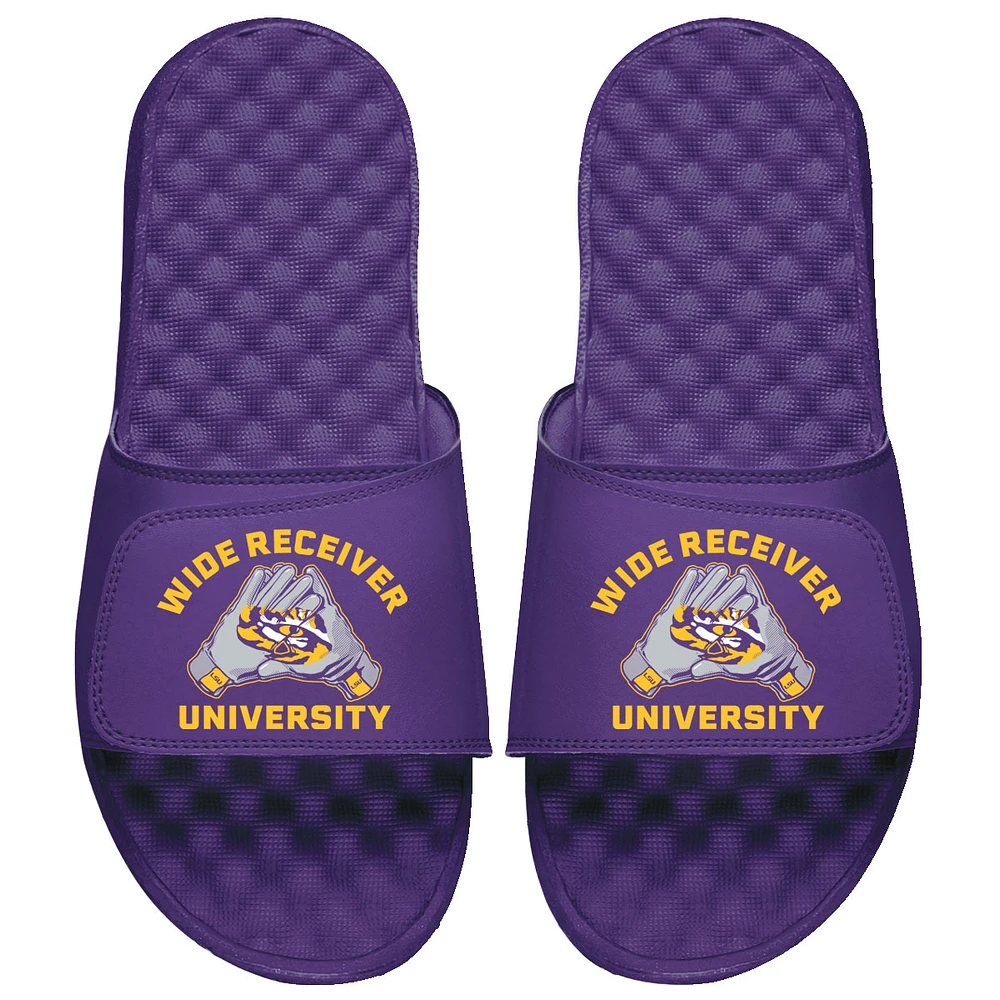 Youth ISlide Purple LSU Tigers Wide Receiver University Slide Sandals