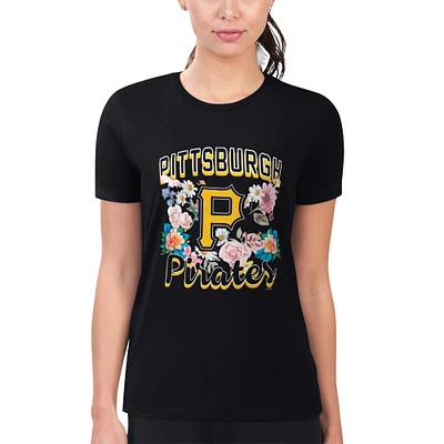 Women's G-III 4Her by Carl Banks Pittsburgh Pirates Super-Slim Fit Lightweight Flowers Graphic T-Shirt