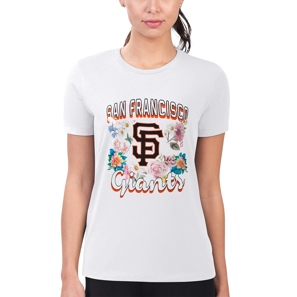 Women's G-III 4Her by Carl Banks San Francisco Giants Super-Slim Fit Lightweight Flowers Graphic T-Shirt