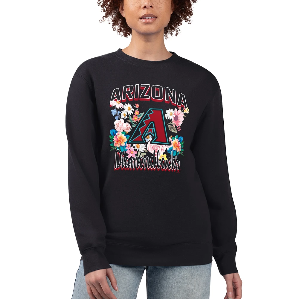 Women's G-III 4Her by Carl Banks Arizona Diamondbacks Flowers Graphic Pullover Sweatshirt