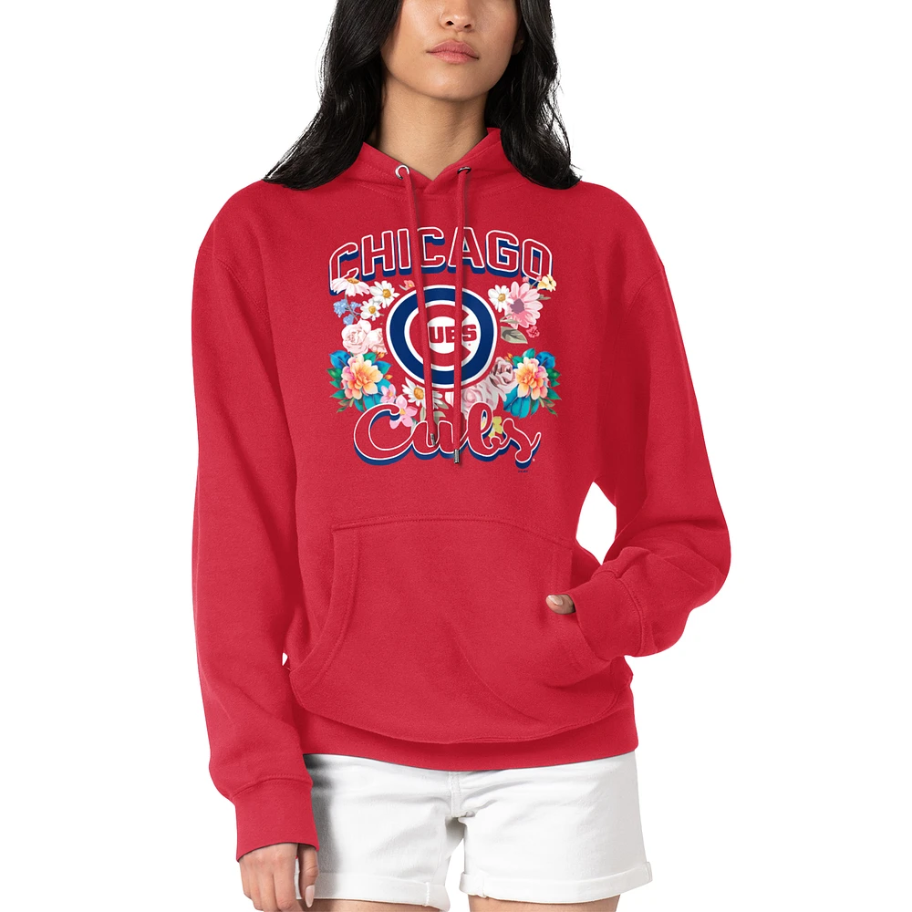 Women's G-III 4Her by Carl Banks Chicago Cubs Flowers Graphic Pullover Hoodie
