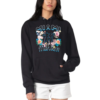 Women's G-III 4Her by Carl Banks Miami Marlins Flowers Graphic Pullover Hoodie