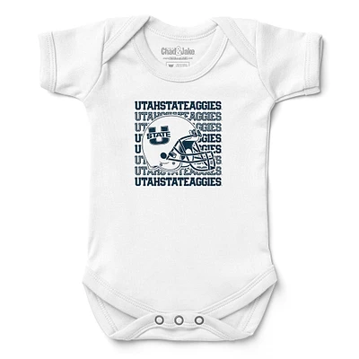 Infant Chad & Jake White Utah State Aggies Retro Bodysuit
