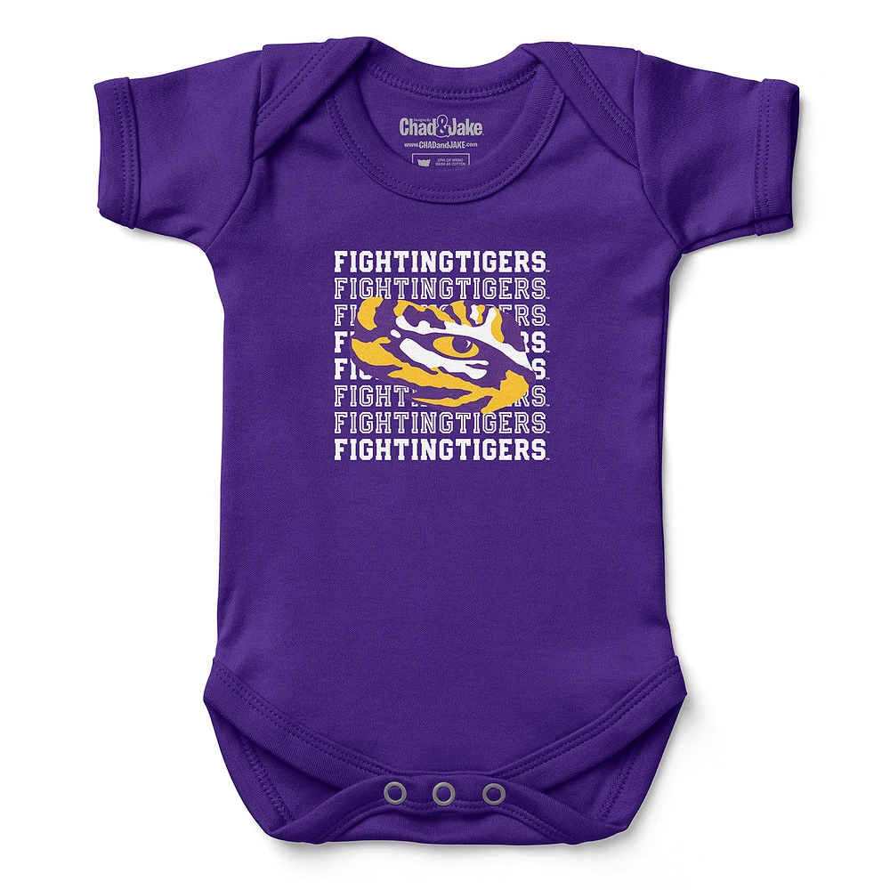 Infant Chad & Jake Purple LSU Tigers Retro Bodysuit