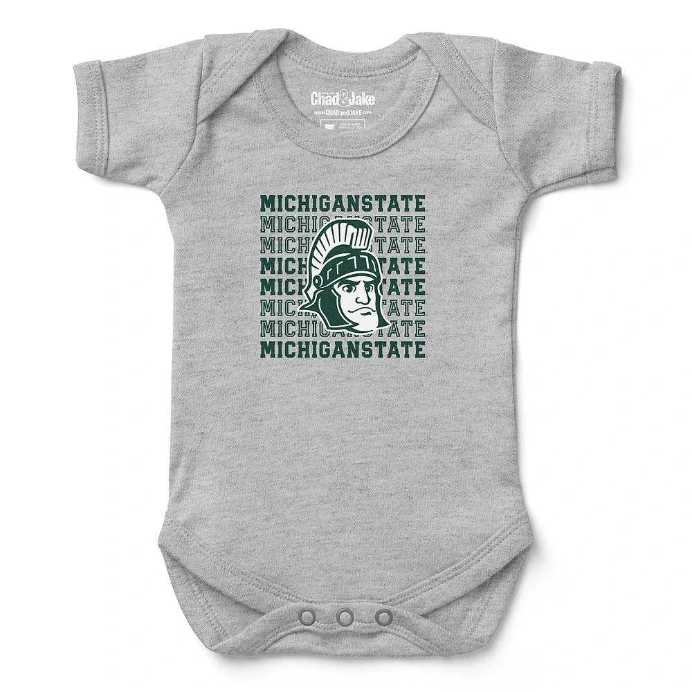 Infant Chad & Jake Heather Gray Michigan State Spartans Retro Bodysuit