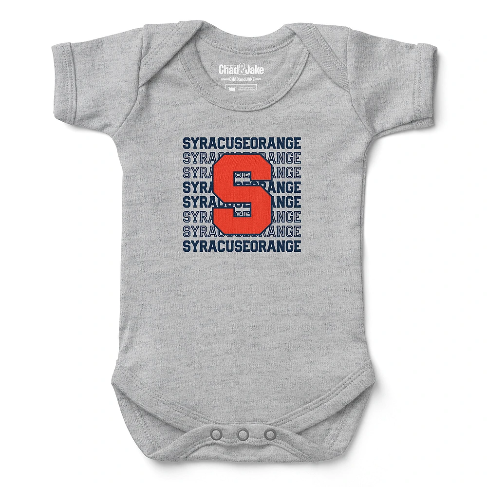 Infant Chad & Jake Heather Gray Syracuse Orange Retro Bodysuit