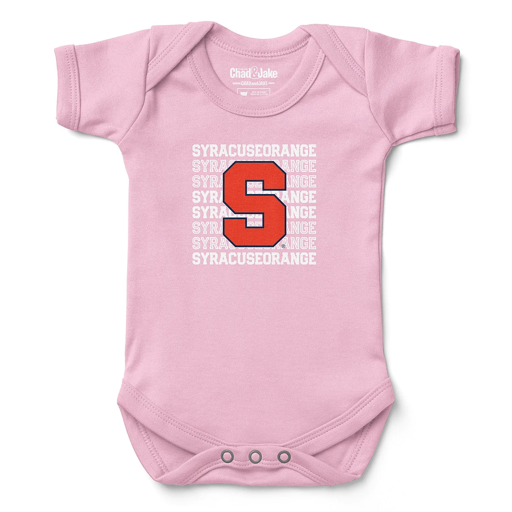 Infant Chad & Jake Light Pink Syracuse Orange Retro Bodysuit