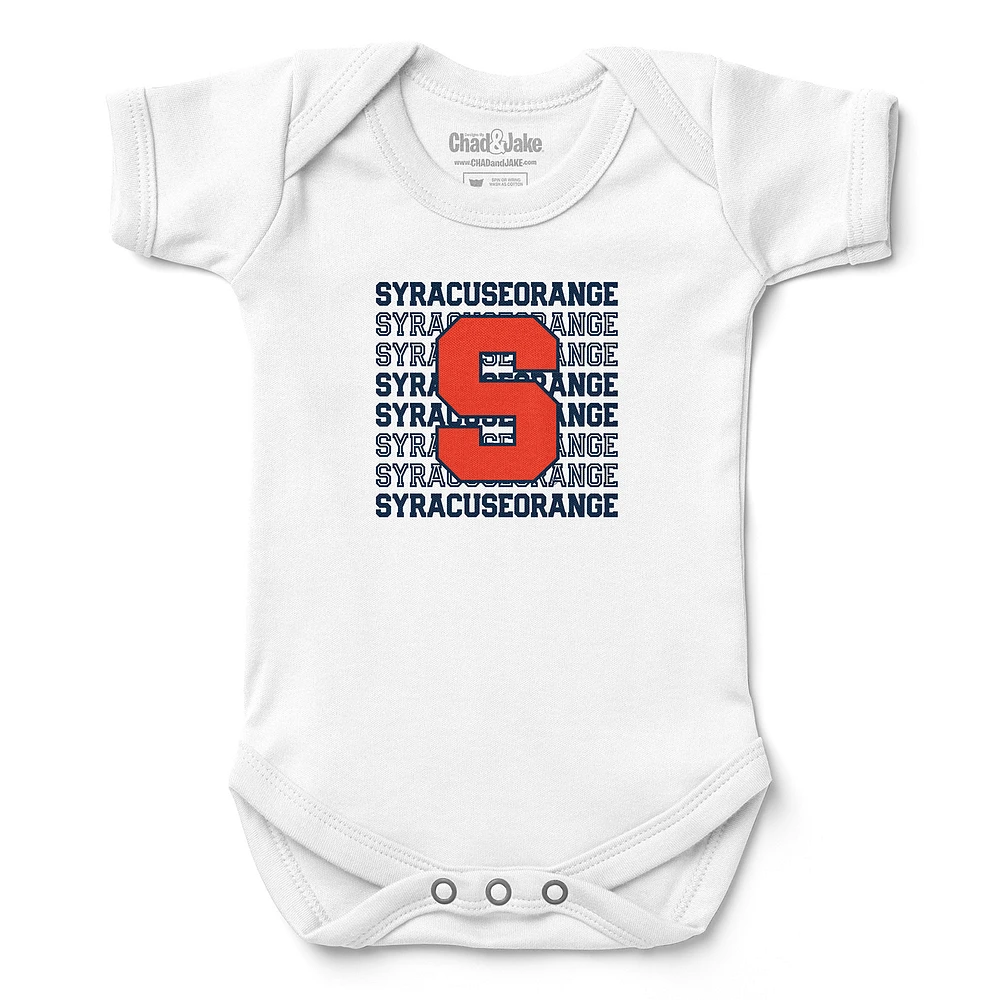 Infant Chad & Jake White Syracuse Orange Retro Bodysuit