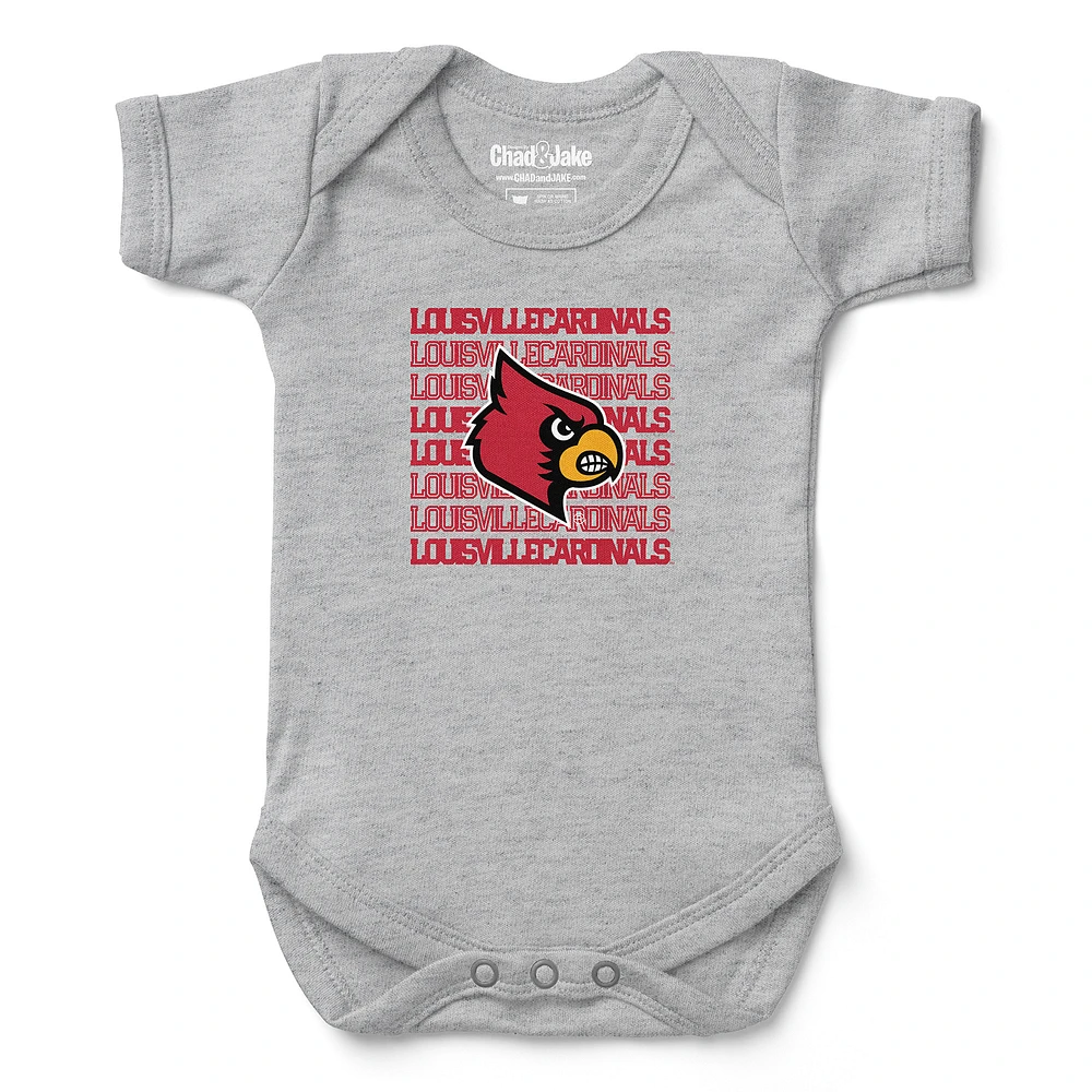 Infant Chad & Jake Heather Gray Louisville Cardinals Retro Bodysuit