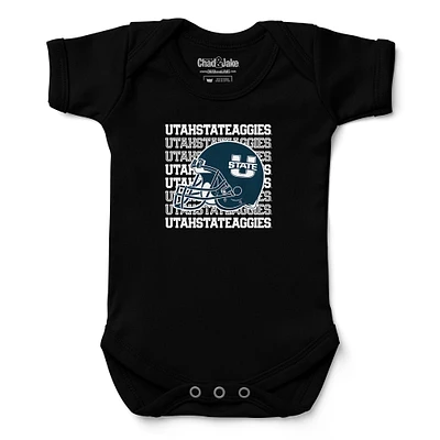 Infant Chad & Jake Black Utah State Aggies Retro Bodysuit