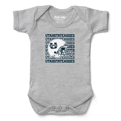Infant Chad & Jake Heather Gray Utah State Aggies Retro Bodysuit
