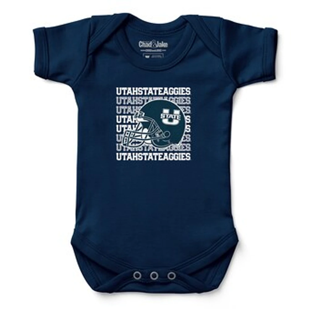 Infant Chad & Jake Navy Utah State Aggies Retro Bodysuit