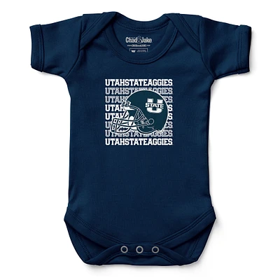 Infant Chad & Jake Navy Utah State Aggies Retro Bodysuit