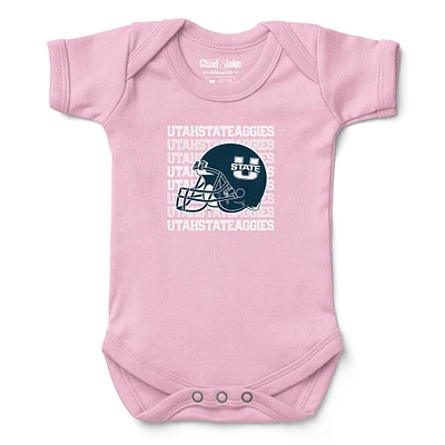 Infant Chad & Jake Light Pink Utah State Aggies Retro Bodysuit