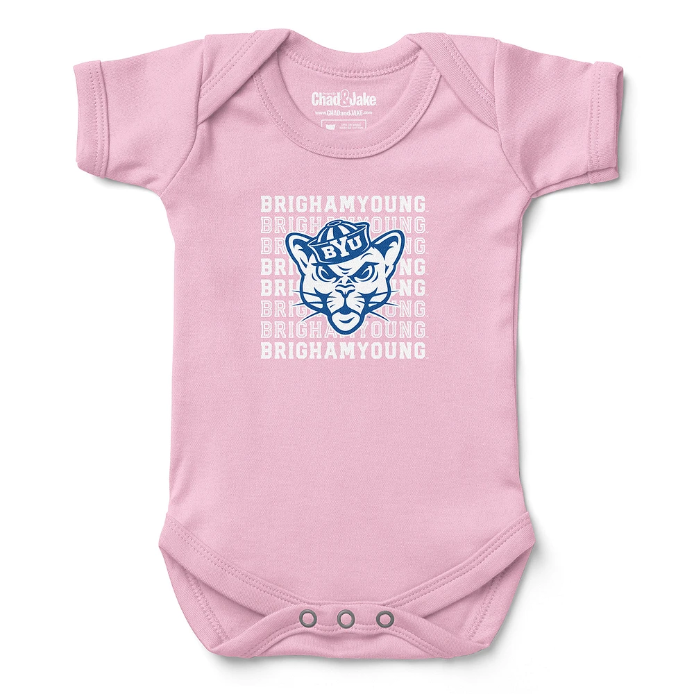 Infant Chad & Jake Light Pink BYU Cougars Retro Bodysuit