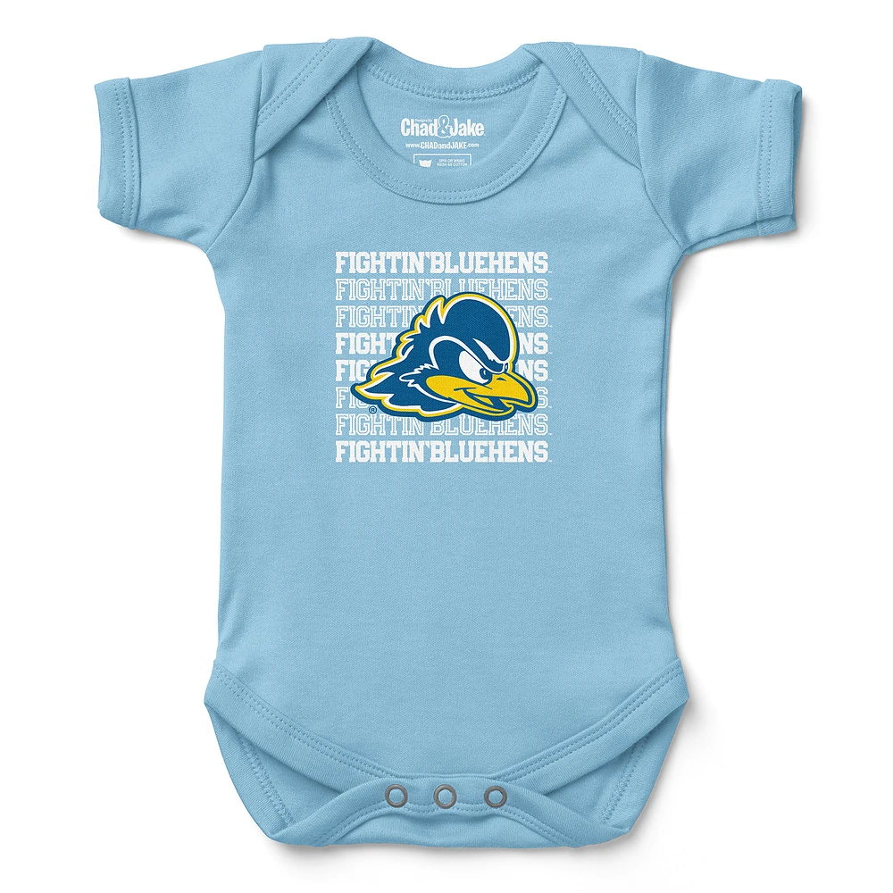 Infant Chad & Jake Light Blue Delaware Fightin' Hens Retro Bodysuit