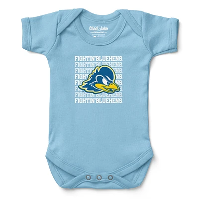 Infant Chad & Jake Light Blue Delaware Fightin' Hens Retro Bodysuit