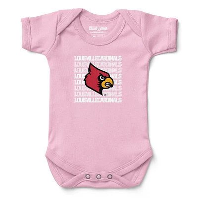 Infant Chad & Jake Light Pink Louisville Cardinals Retro Bodysuit