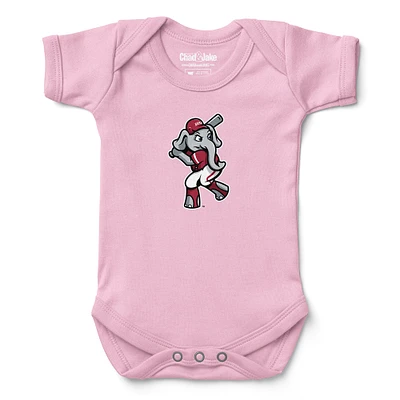 Infant Chad & Jake Light Pink Alabama Crimson Tide Baseball Bodysuit