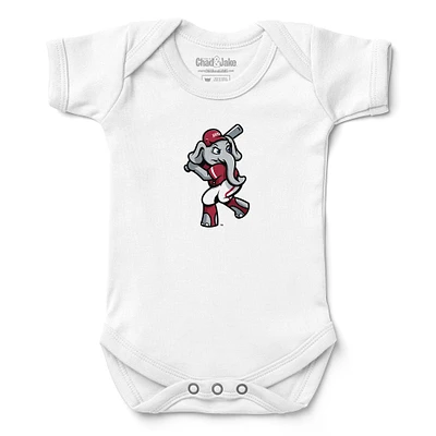 Infant Chad & Jake White Alabama Crimson Tide Baseball Bodysuit