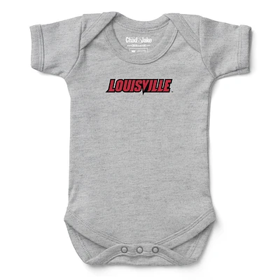 Infant Chad & Jake Heather Gray Louisville Cardinals Bodysuit