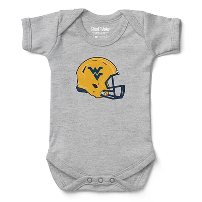 Infant Chad & Jake Heather Gray West Virginia Mountaineers Helmet Bodysuit