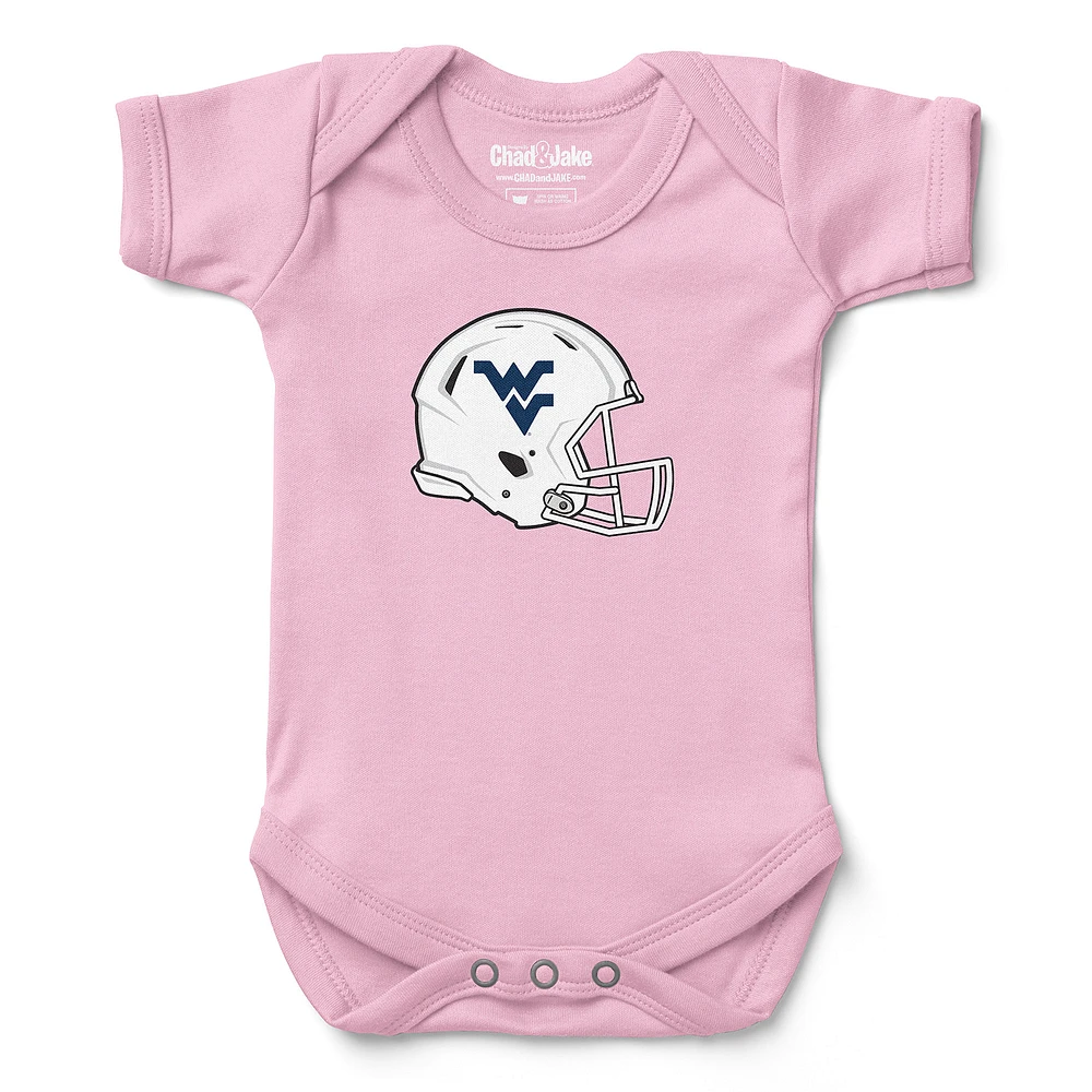 Infant Chad & Jake Light Pink West Virginia Mountaineers Helmet Bodysuit