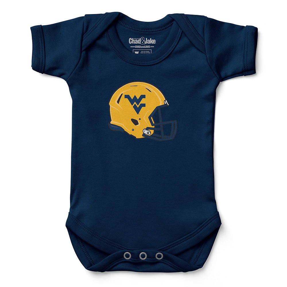 Infant Chad & Jake Navy West Virginia Mountaineers Helmet Bodysuit