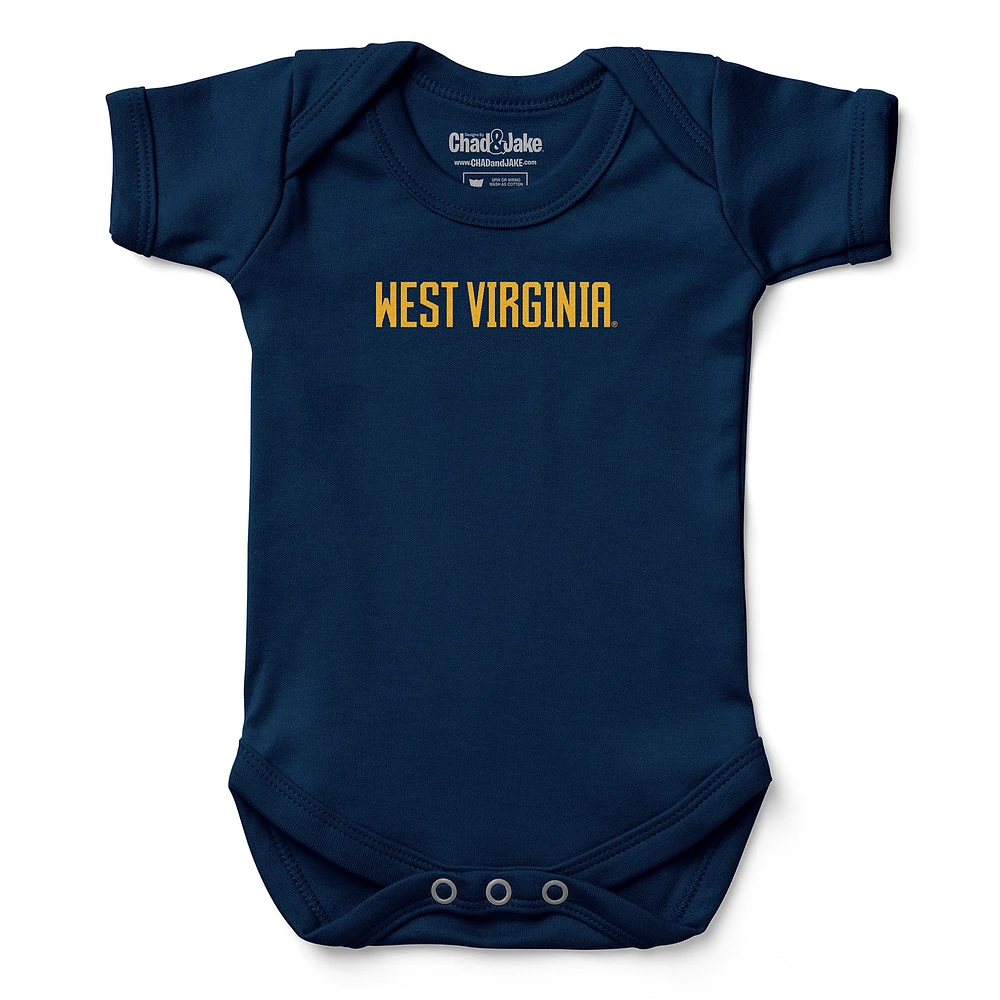 Infant Chad & Jake Navy West Virginia Mountaineers Bodysuit