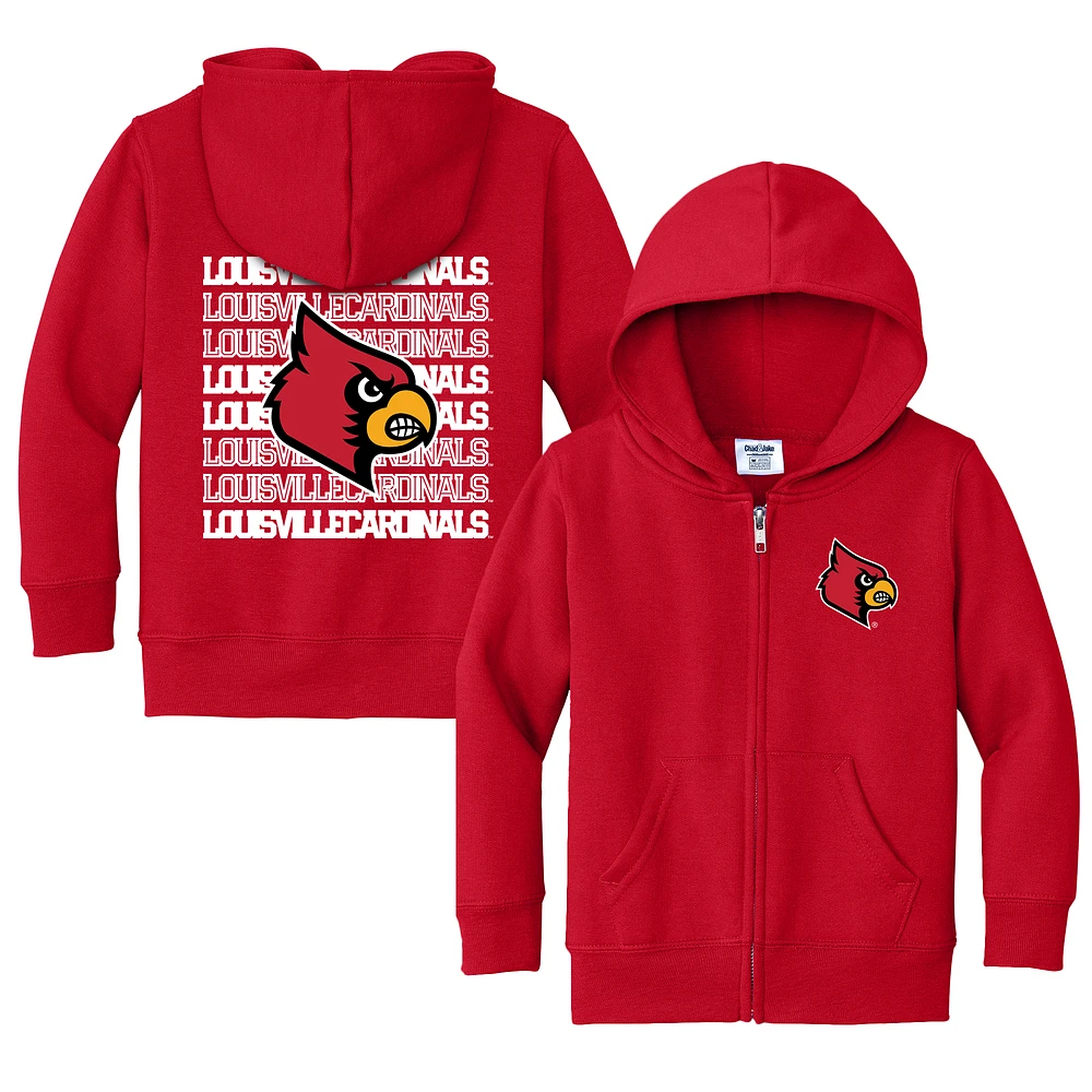 Toddler Chad & Jake Red Louisville Cardinals Retro Full-Zip Hoodie