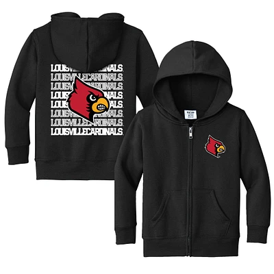 Toddler Chad & Jake Black Louisville Cardinals Retro Full-Zip Hoodie
