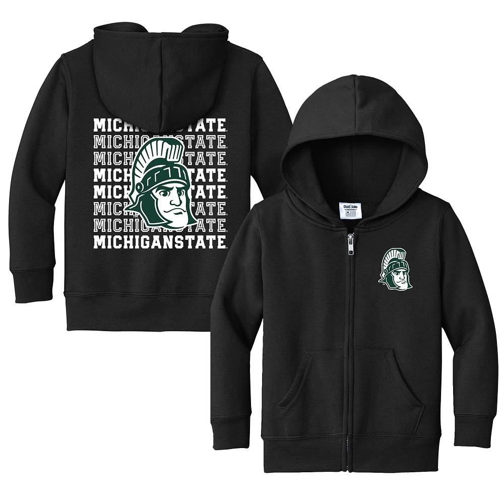Toddler Chad & Jake Black Michigan State Spartans Retro Full-Zip Hoodie