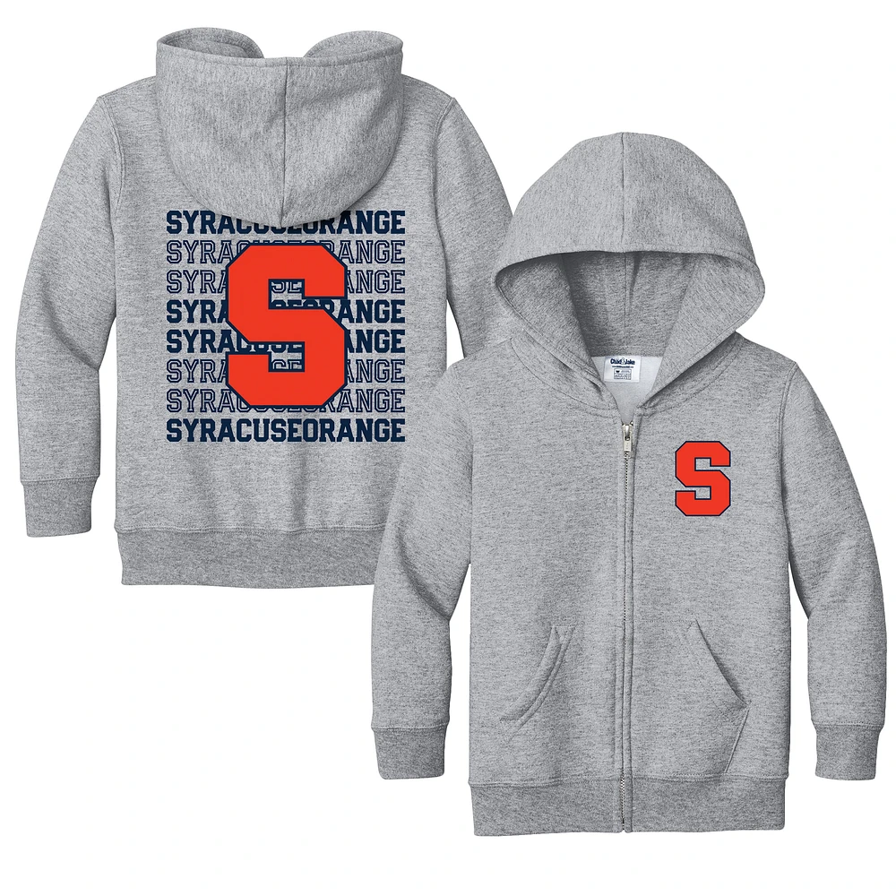 Toddler Chad & Jake Heather Gray Syracuse Orange Retro Full-Zip Hoodie