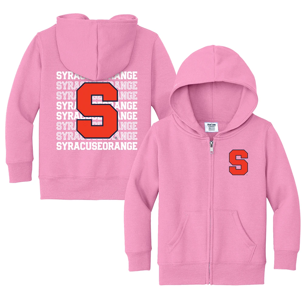 Toddler Chad & Jake Pink Syracuse Orange Retro Full-Zip Hoodie