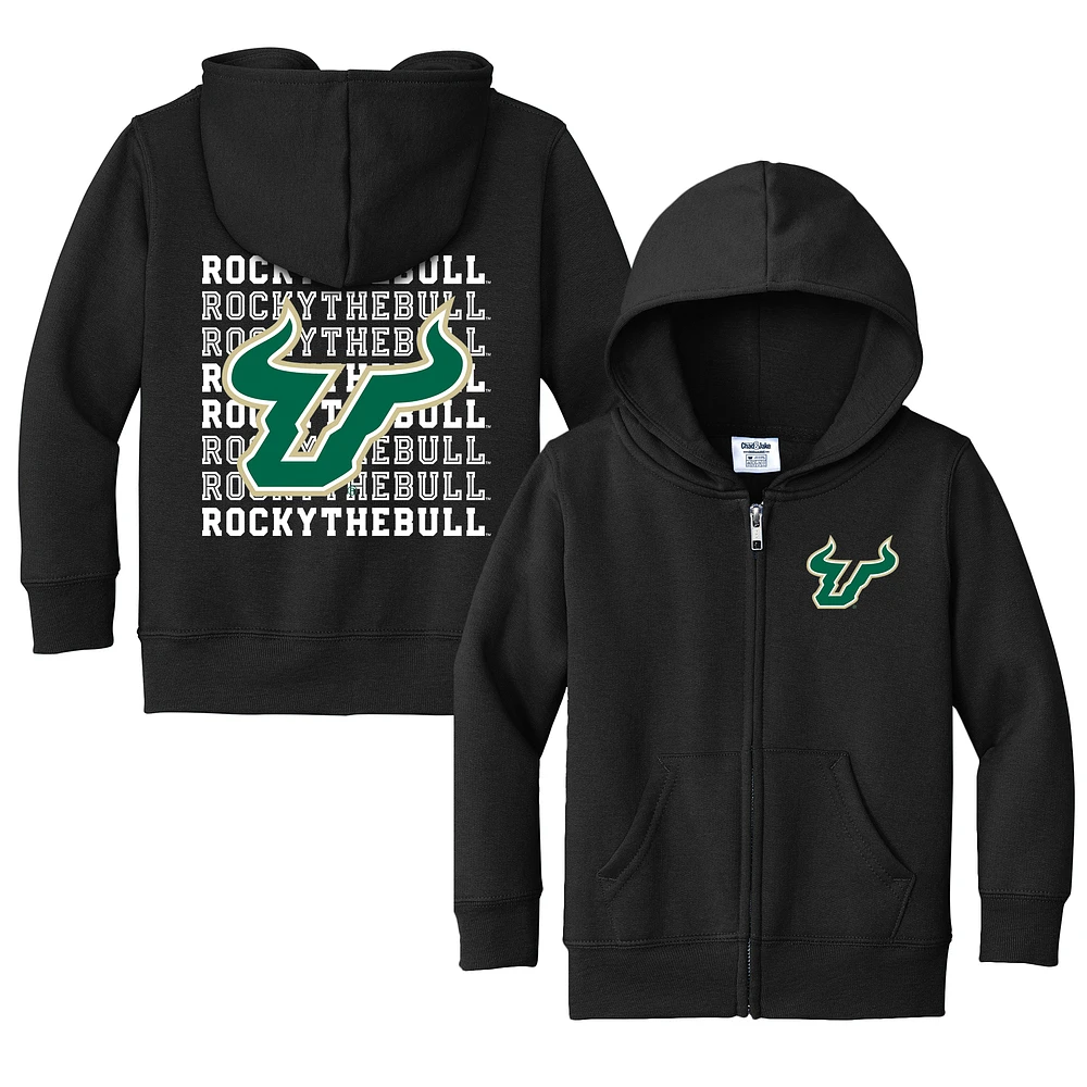 Toddler Chad & Jake Black South Florida Bulls Retro Full-Zip Hoodie
