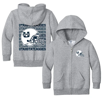 Toddler Chad & Jake Heather Gray Utah State Aggies Retro Full-Zip Hoodie