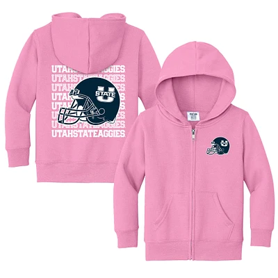 Toddler Chad & Jake Pink Utah State Aggies Retro Full-Zip Hoodie