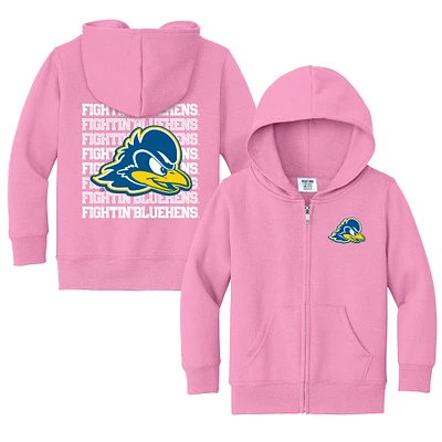 Toddler Chad & Jake Pink Delaware Fightin' Blue Hens Retro Full-Zip Hoodie