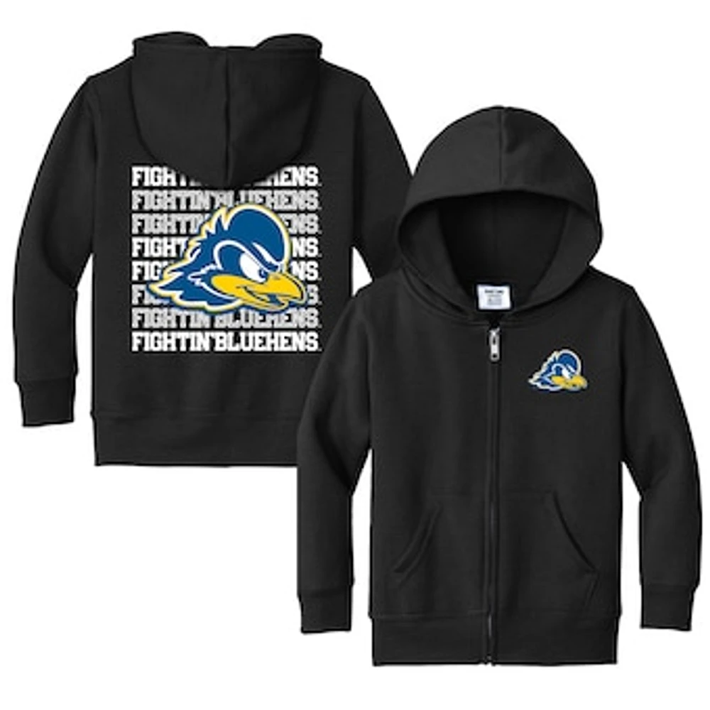 Toddler Chad & Jake Black Delaware Fightin' Blue Hens Retro Full-Zip Hoodie