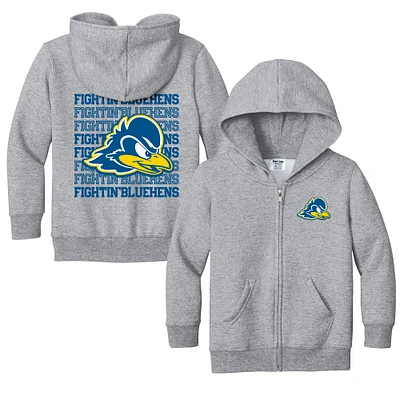 Toddler Chad & Jake Heather Gray Delaware Fightin' Blue Hens Retro Full-Zip Hoodie