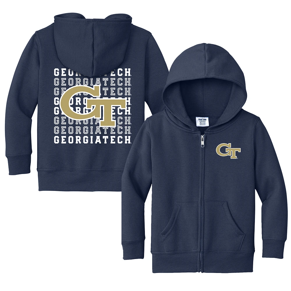 Toddler Chad & Jake Navy Georgia Tech Yellow Jackets Retro Full-Zip Hoodie