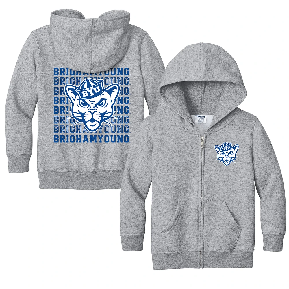Toddler Chad & Jake Heather Gray BYU Cougars Retro Full-Zip Hoodie