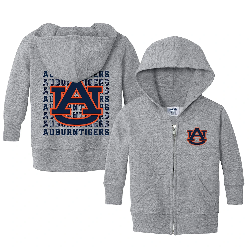 Infant Chad & Jake Heather Gray Auburn Tigers Retro Full-Zip Hoodie