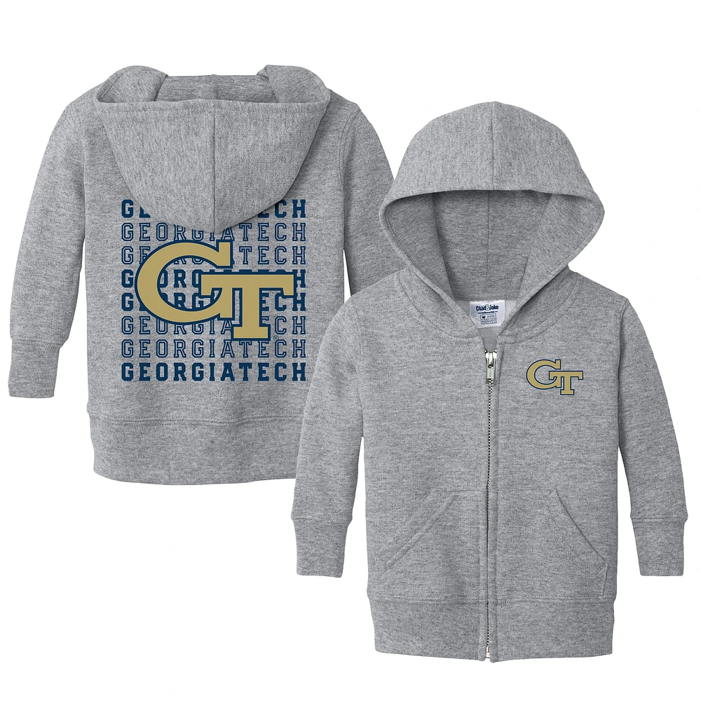 Infant Chad & Jake Heather Gray Georgia Tech Yellow Jackets Retro Full-Zip Hoodie