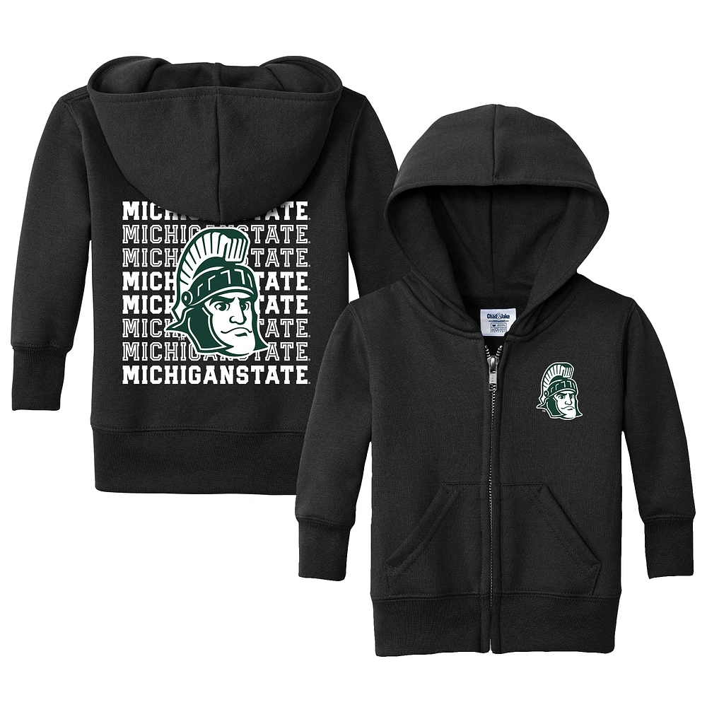 Infant Chad & Jake Black Michigan State Spartans Retro Full-Zip Hoodie