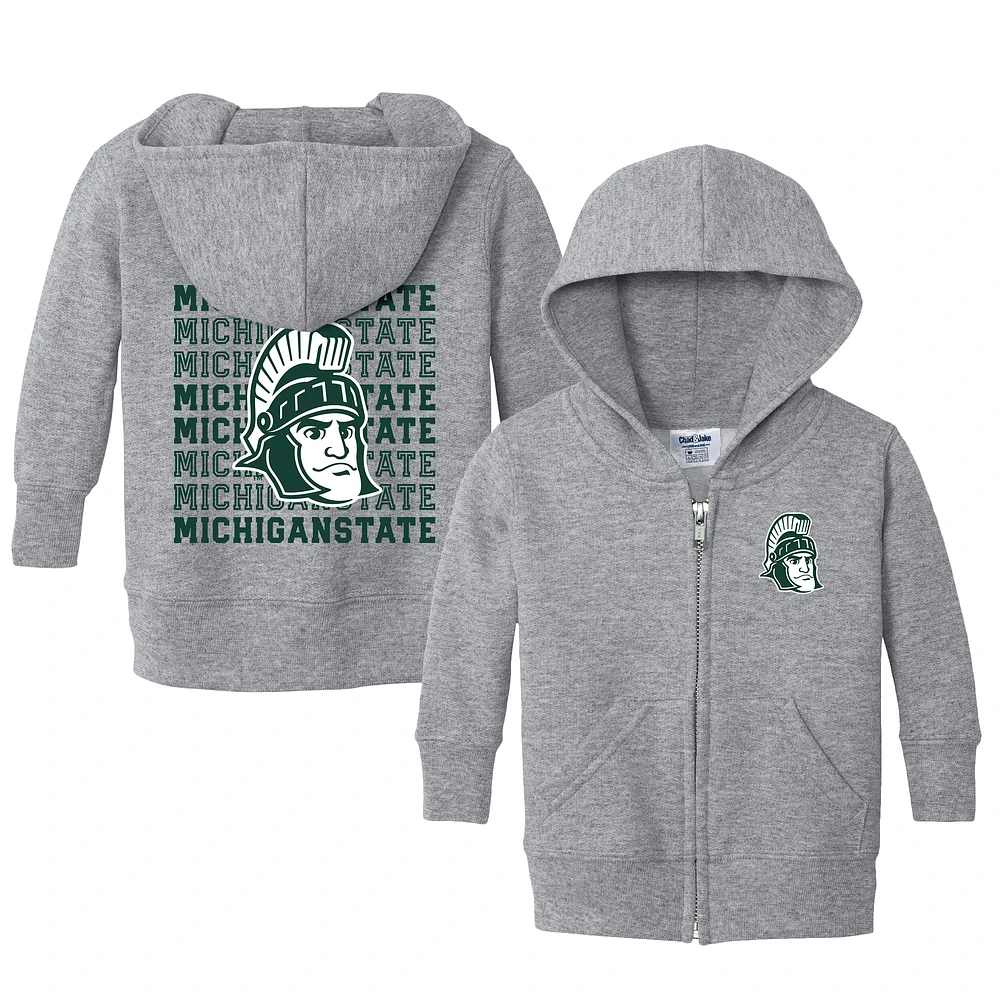 Infant Chad & Jake Heather Gray Michigan State Spartans Retro Full-Zip Hoodie