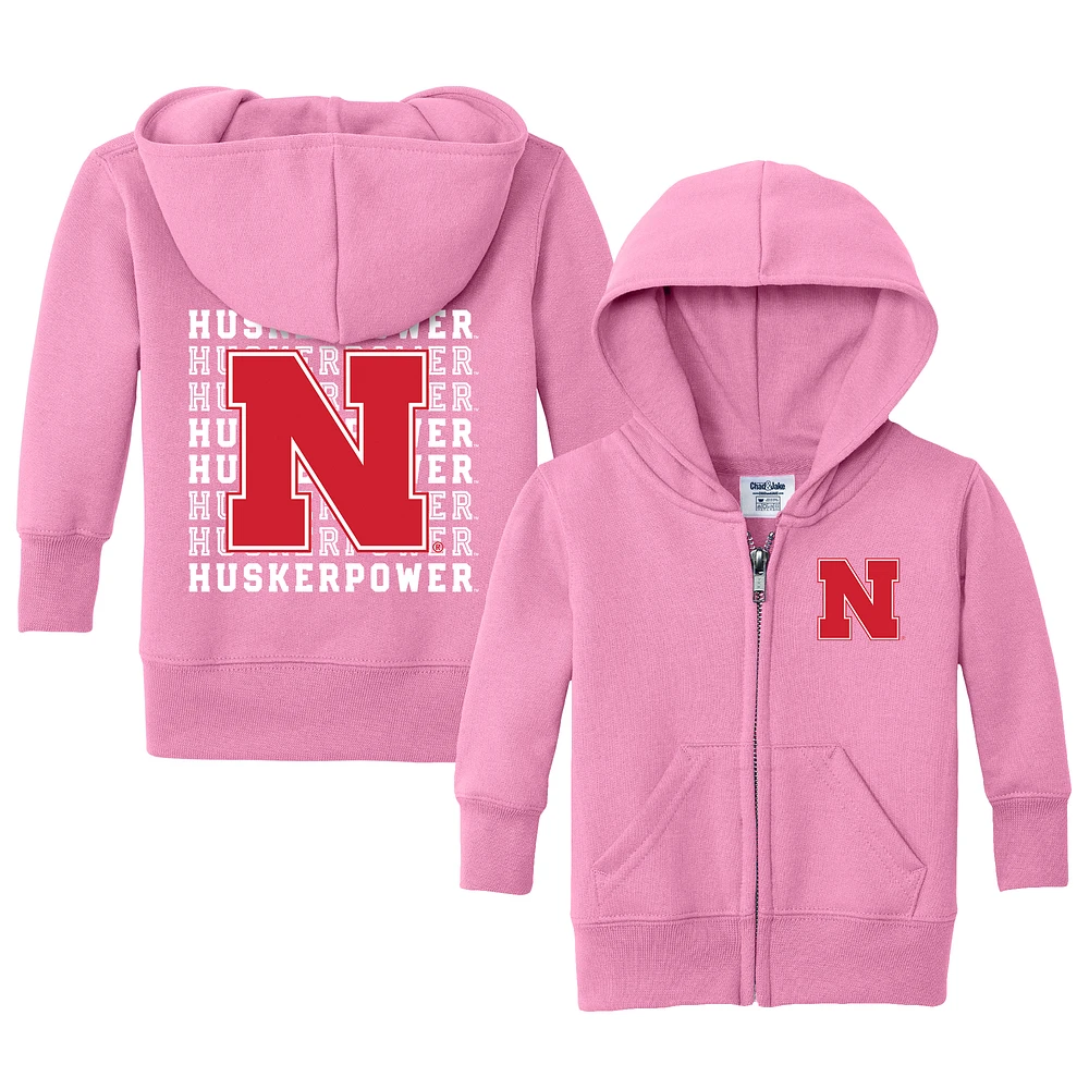 Infant Chad & Jake Pink Nebraska Huskers Retro Full-Zip Hoodie