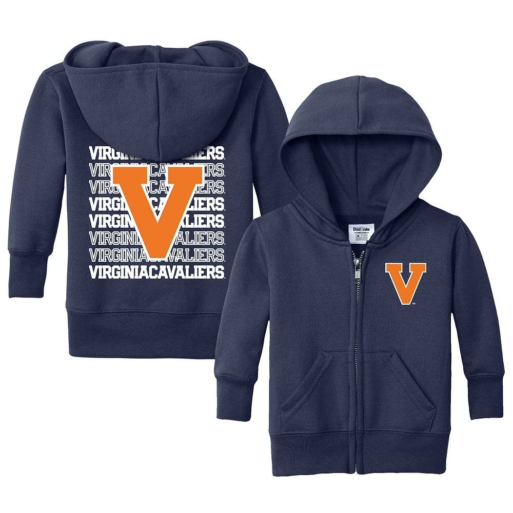 Infant Chad & Jake Navy Virginia Cavaliers Retro Full-Zip Hoodie