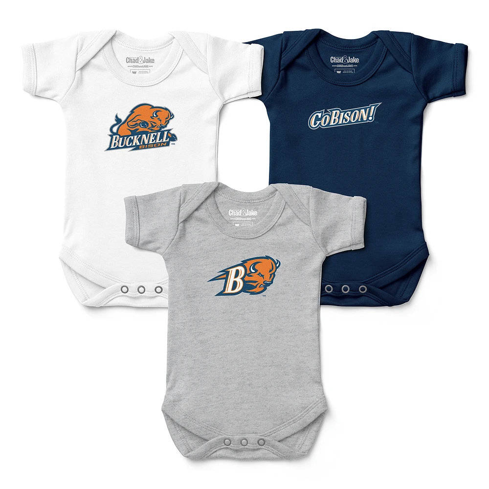 Infant Chad & Jake Bucknell Bison Three-Pack Bodysuit Set