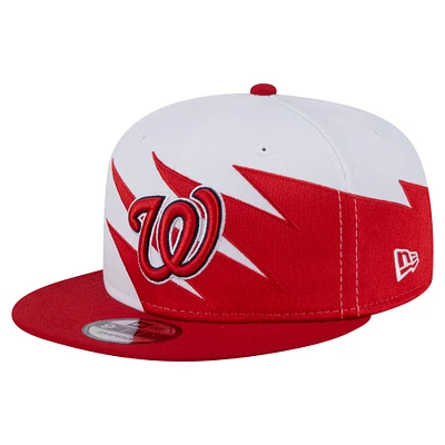 Men's New Era Red/White Washington Nationals Jagged 9FIFTY Snapback Hat